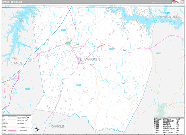 Warren County, NC Wall Map