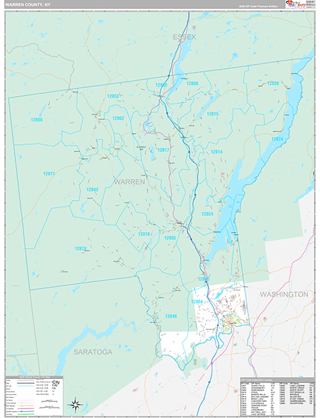 Warren County, NY Zip Code Map
