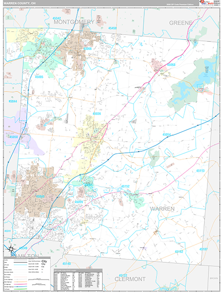 Warren County, OH Zip Code Map