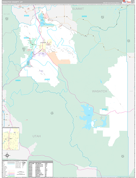 Wasatch County, UT Zip Code Map