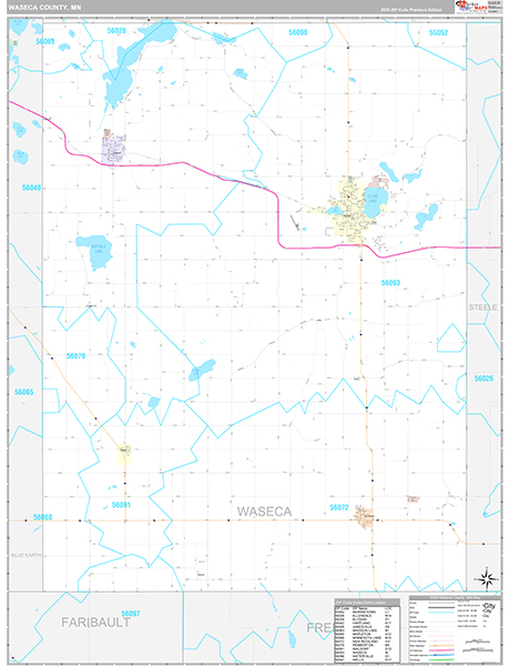 Waseca County, MN Wall Map