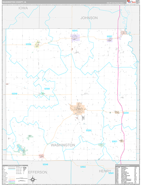 Washington County, IA Wall Map