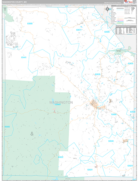 Washington County, MO Map Premium Style