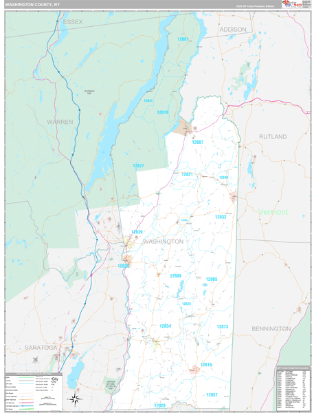 Washington County, NY Wall Map