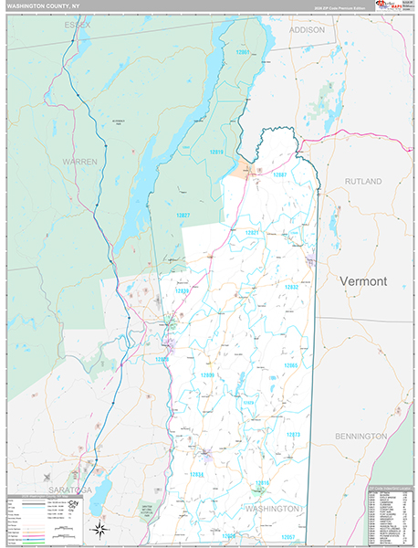 Washington County, NY Zip Code Map