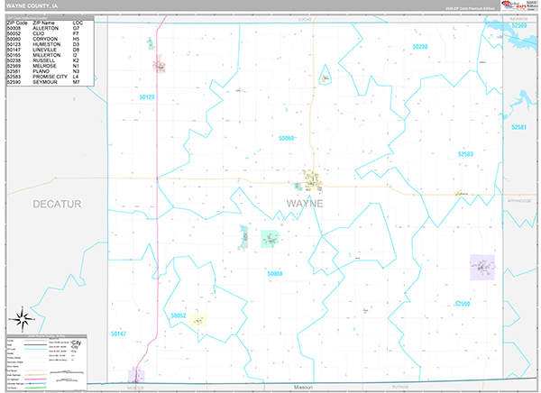 Wayne County, IA Wall Map