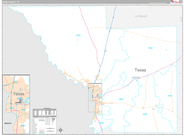 Webb County, TX Zip Code Map