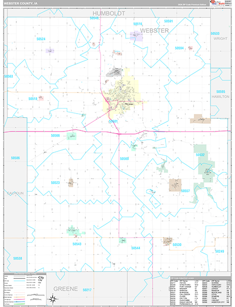 Webster County, IA Wall Map