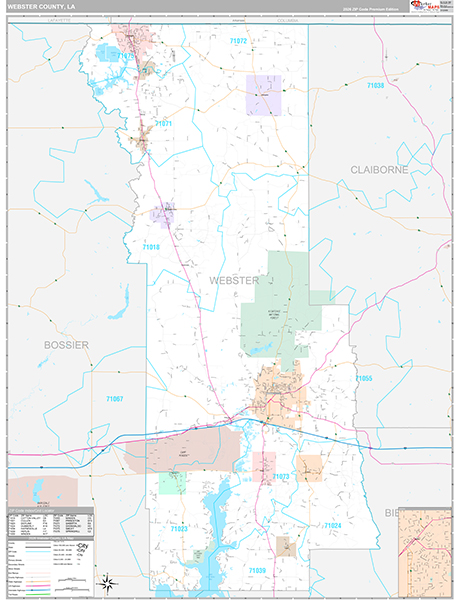Webster County, LA Wall Map