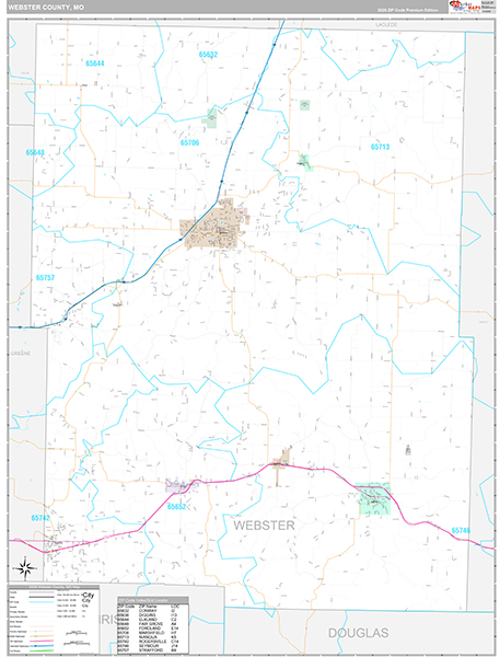 Webster County, MO Map Premium Style