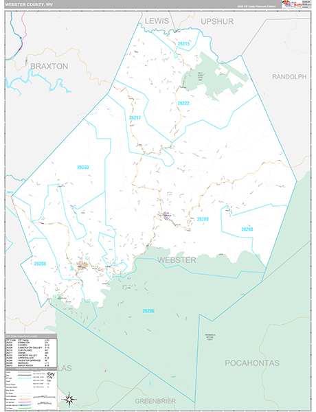 Webster County, WV Zip Code Map