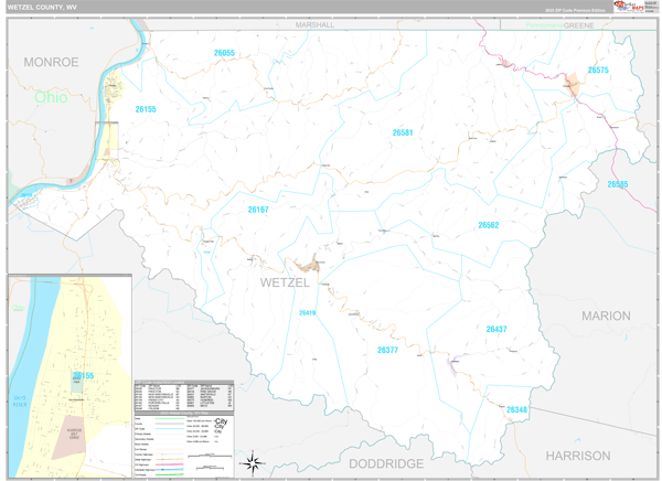 Wetzel County Digital Map Premium Style