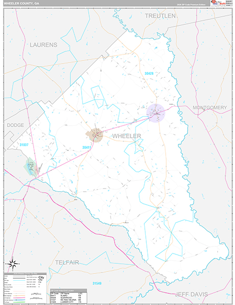 Wheeler County, GA Wall Map