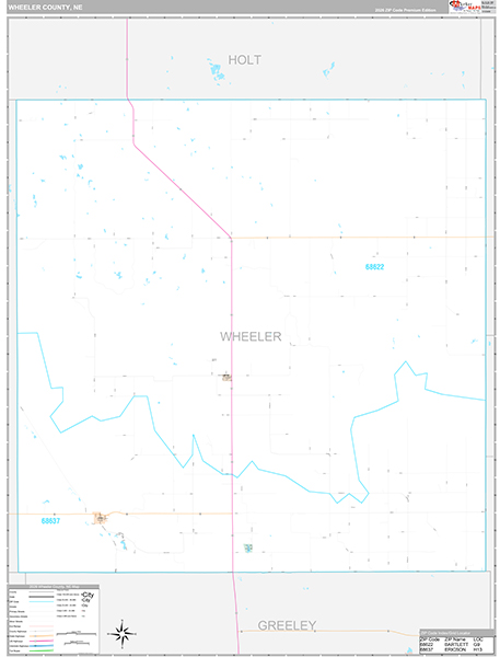 Wheeler County, NE Zip Code Map