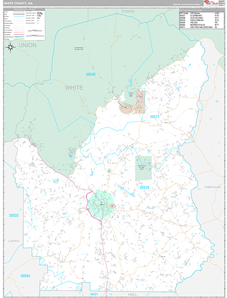 White County, GA Zip Code Map