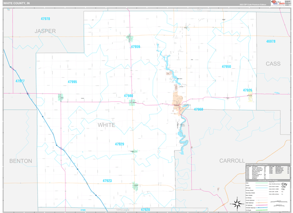 White County, IN Wall Map