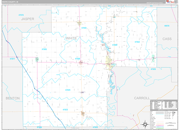 White County, IN Zip Code Map