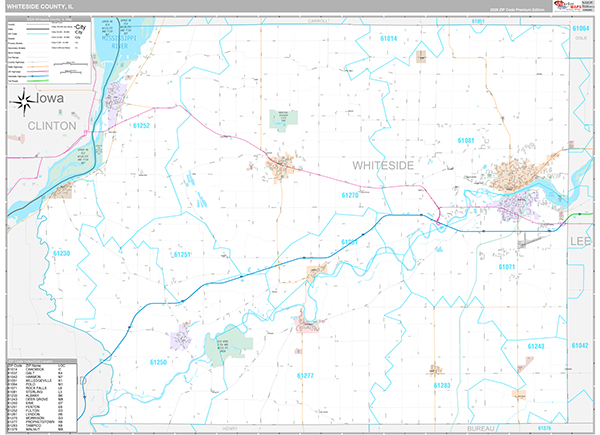 Whiteside County, IL Zip Code Map
