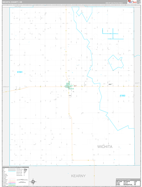 Wichita County, KS Wall Map