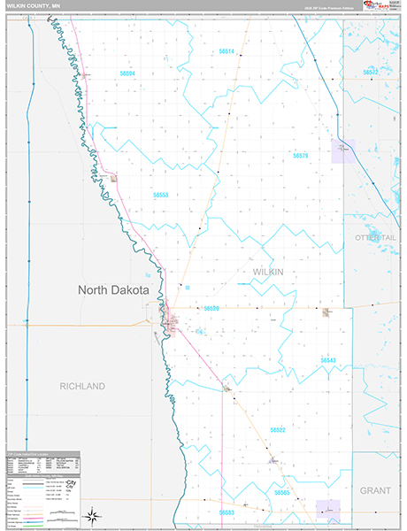 Wilkin County, MN Wall Map