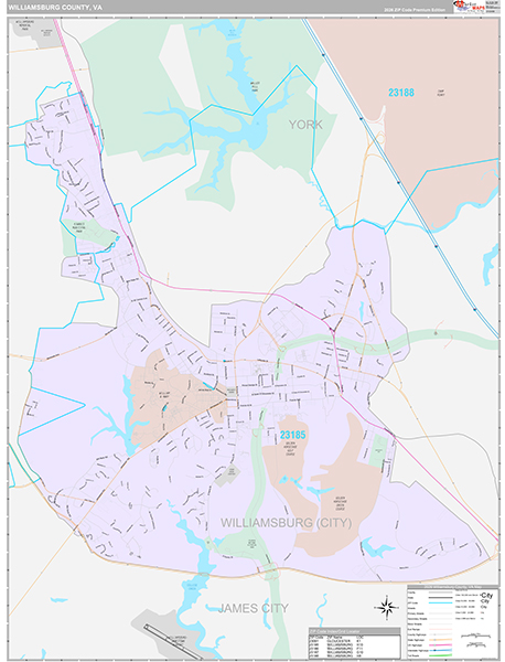 Williamsburg County, VA Wall Map