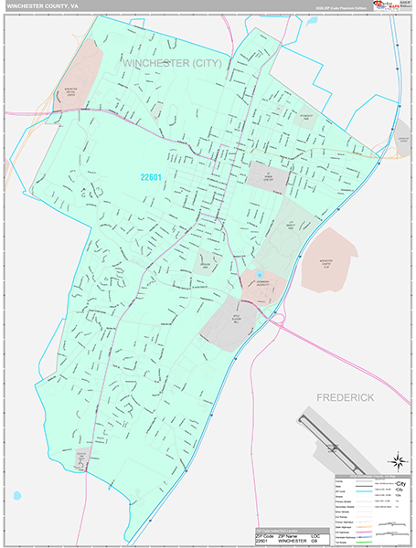Winchester County, VA Wall Map