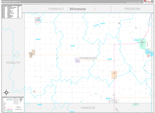 Winnebago County, IA Wall Map