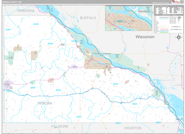 Winona County, MN Wall Map