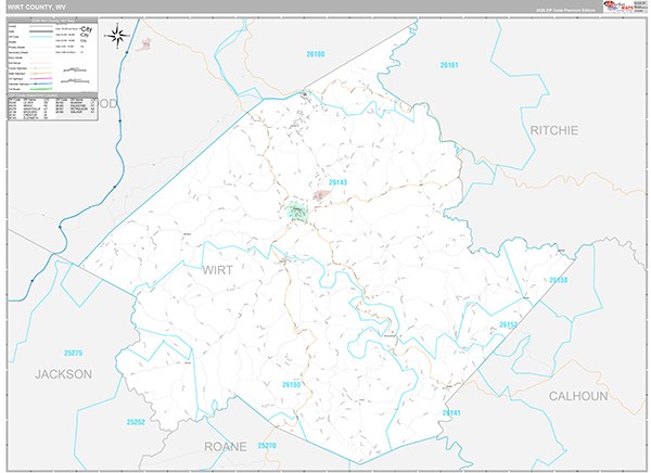 Wirt County, WV Zip Code Map