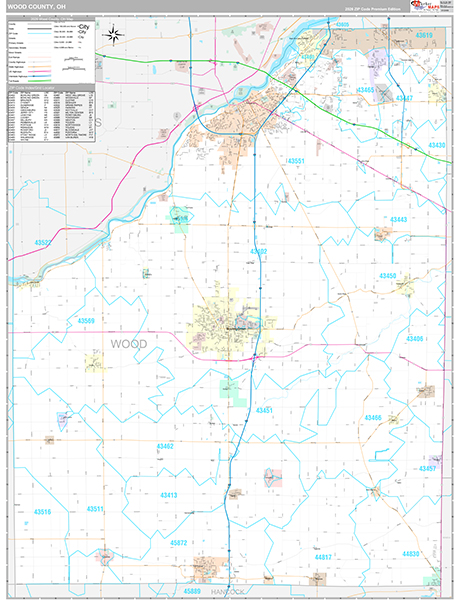 Wood County, OH Zip Code Map