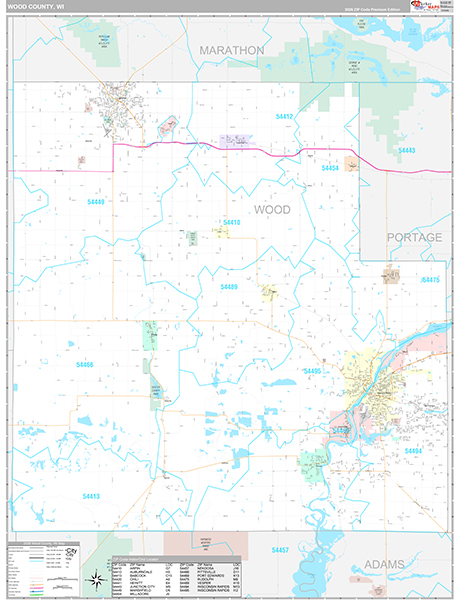 Wood County Map Book Premium Style