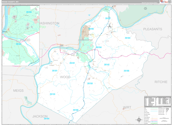 Wood County Digital Map Premium Style