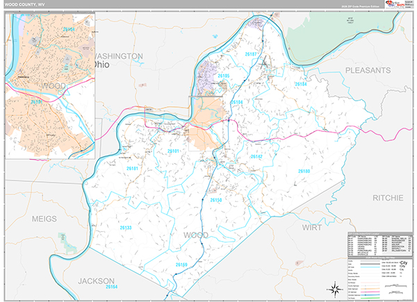 Wood County, WV Zip Code Map