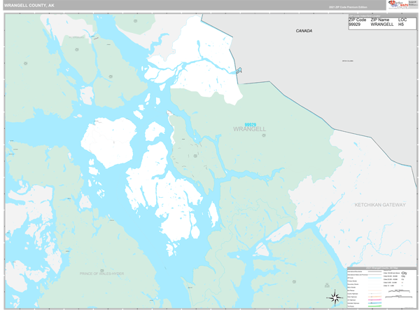 Wrangell-Petersburg Borough (County), AK Wall Map