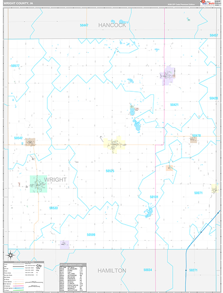 Wright County, IA Zip Code Map