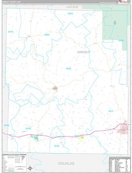 Wright County, MO Map Premium Style