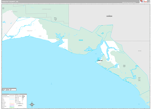 Yakutat County, AK Wall Map
