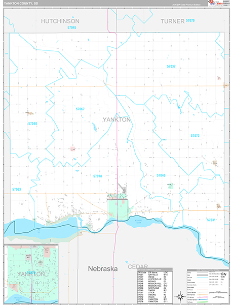 Yankton County, SD Zip Code Map