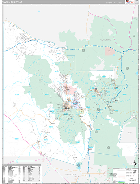 Yavapai County, AZ Zip Code Map