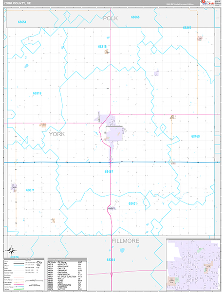 York County, NE Zip Code Map
