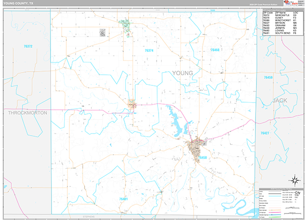 Young County, TX Zip Code Map