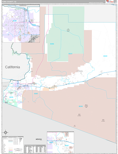 Yuma County, AZ Zip Code Map