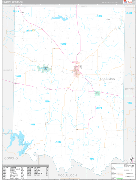 Coleman Wall Map