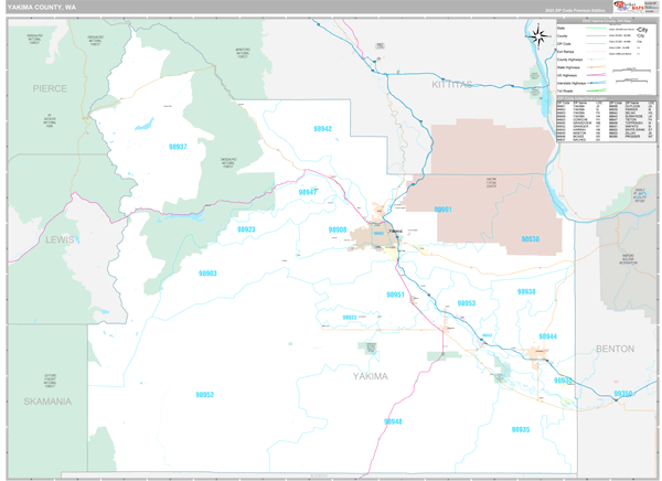 yakima wa zip code map Yakima County Wa Zip Code Maps Basic Style yakima wa zip code map