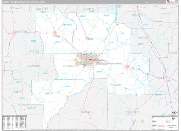 Albany, GA Metro Area Wall Map
