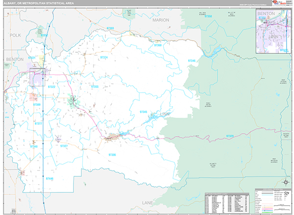 Albany, OR Metro Area Wall Map