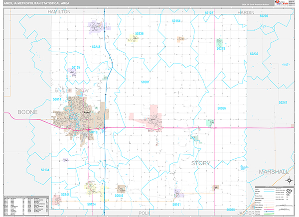 Ames, IA Metro Area Wall Map