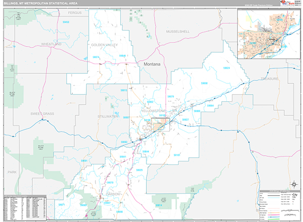 Billings Metro Area Wall Map