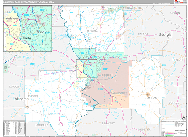 Columbus Metro Area Wall Map