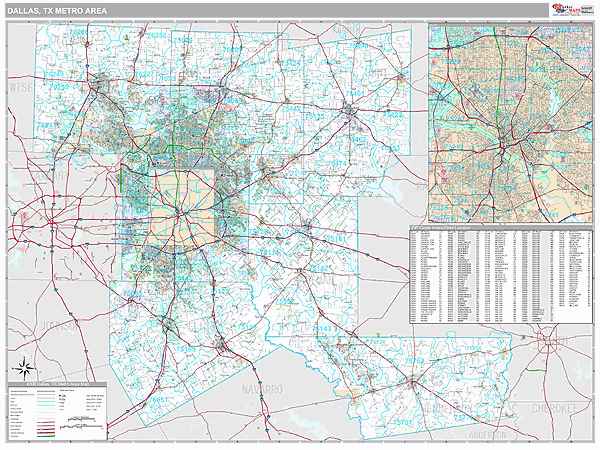 Dallas Metro Area Digital Map Premium Style